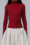 BASERANGE turtleneck sweater TTOT-RI-AU23 burnt red